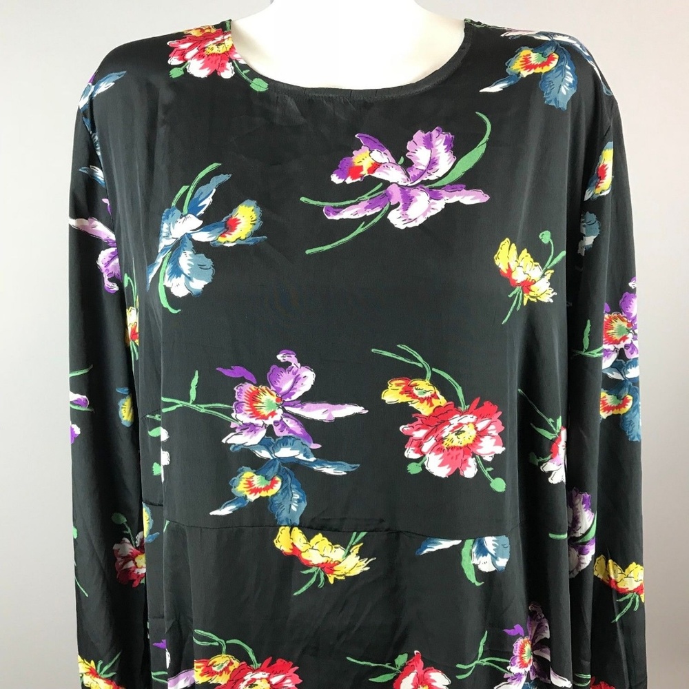 ASOS Curve Black Floral Short Sleeve Midi Dress 20 - Picture 3 of 8